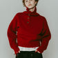 buttoned high - neck knit/red - KNUTH MARF