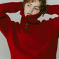buttoned high - neck knit/red - KNUTH MARF