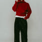 buttoned high - neck knit/red - KNUTH MARF