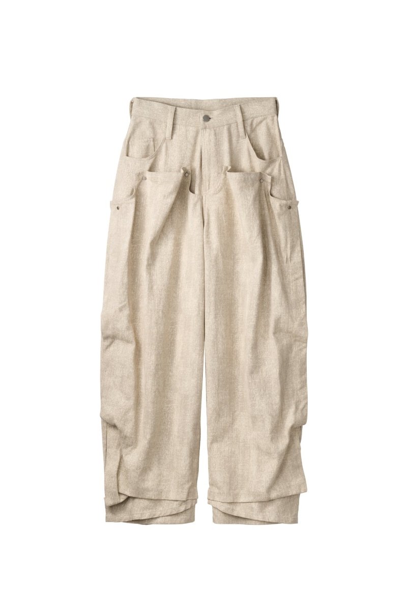 cling drape denim pants(unisex)/greige - KNUTH MARF