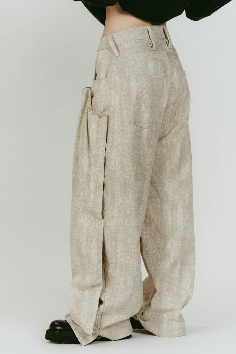 cling drape denim pants(unisex)/greige | KNUTH MARF