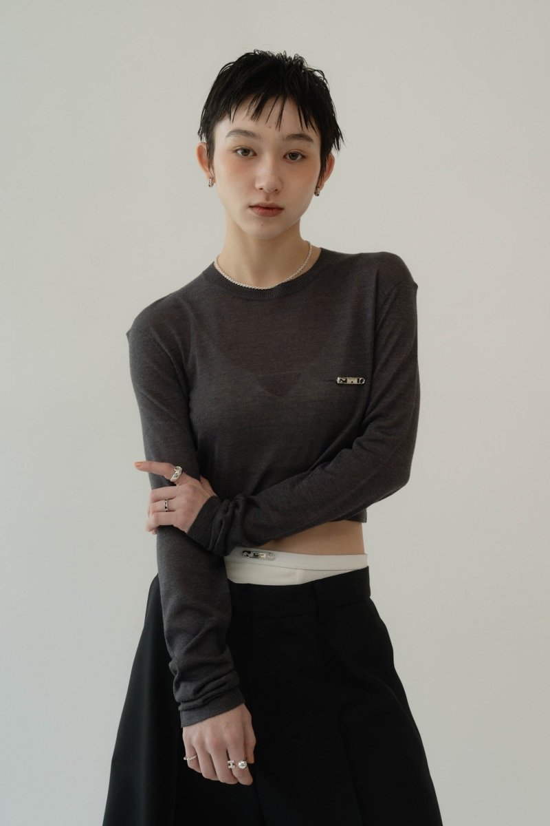 cropped sheer knit/3color - KNUTH MARF