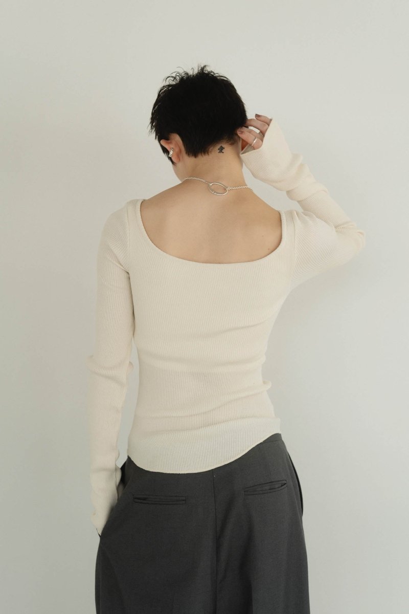 cup in boat neck knit/3color - KNUTH MARF