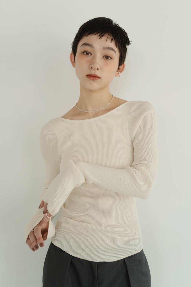 cup in boat neck knit/3color - KNUTH MARF