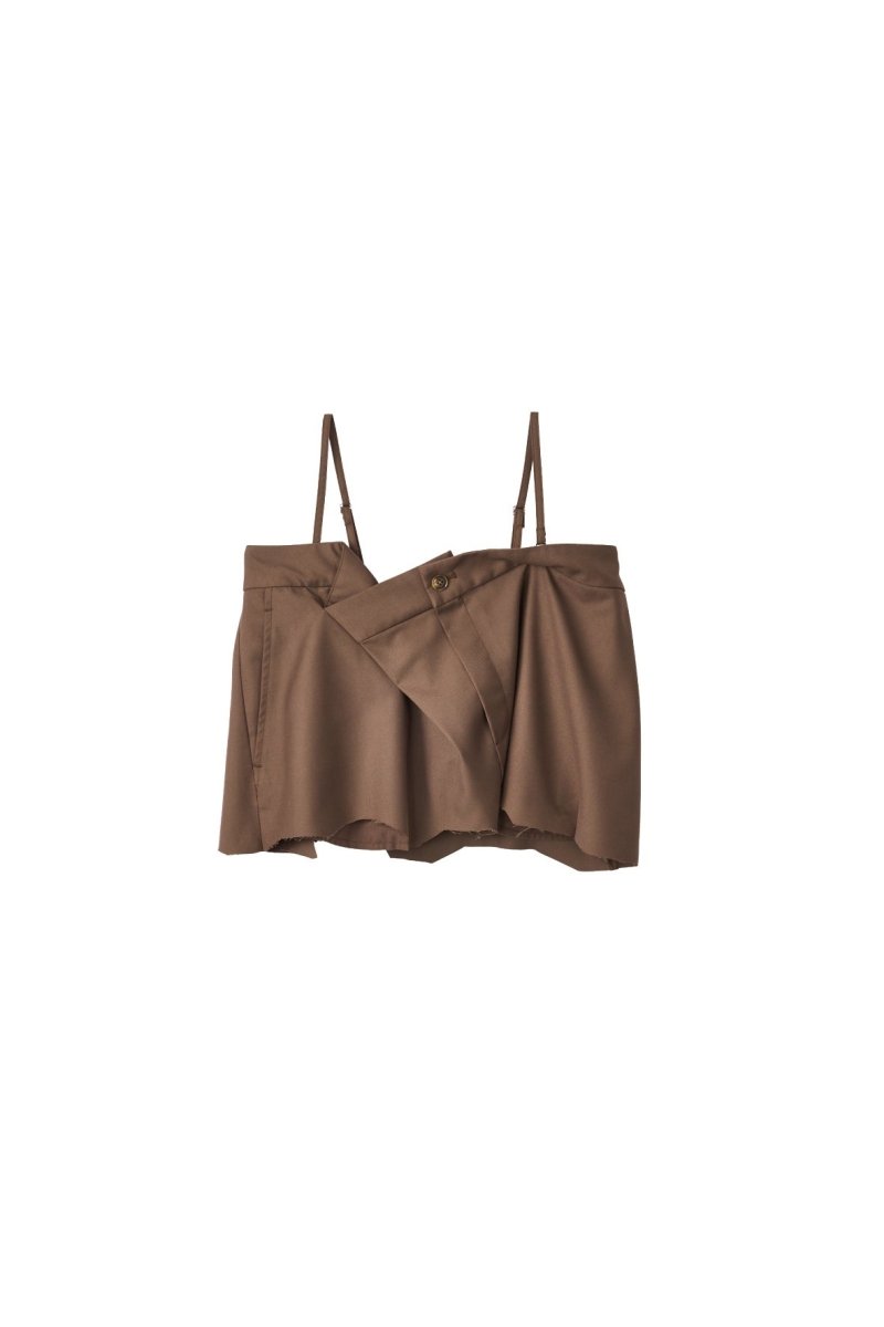 cut layered mid length skirt/brown - KNUTH MARF