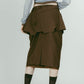 cut layered mid length skirt/brown - KNUTH MARF