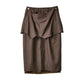 cut layered mid length skirt/brown - KNUTH MARF