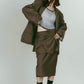 cut layered mid length skirt/brown - KNUTH MARF