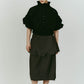 cut layered mid length skirt/gray - KNUTH MARF