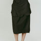 cut layered mid length skirt/gray - KNUTH MARF