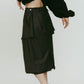 cut layered mid length skirt/gray - KNUTH MARF
