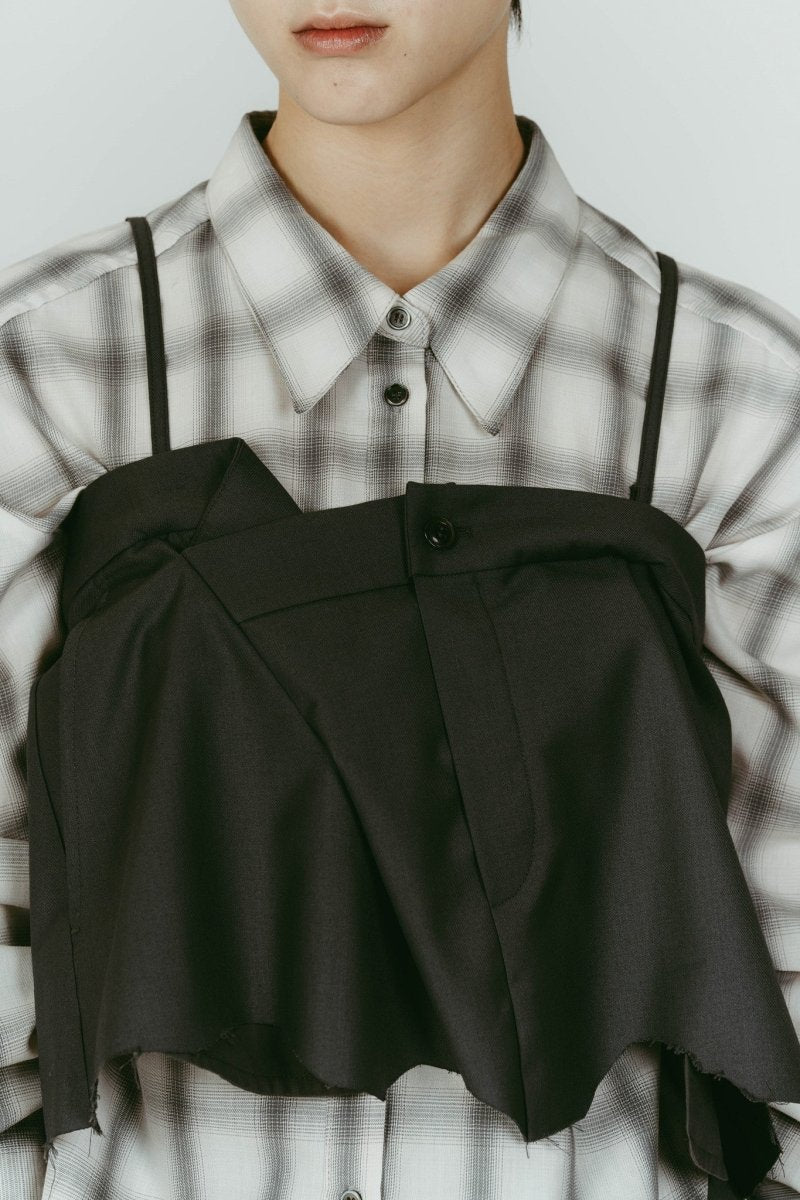 cut layered mid length skirt/gray - KNUTH MARF