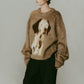 dalmatian shaggy knit(unisex)/beige - KNUTH MARF