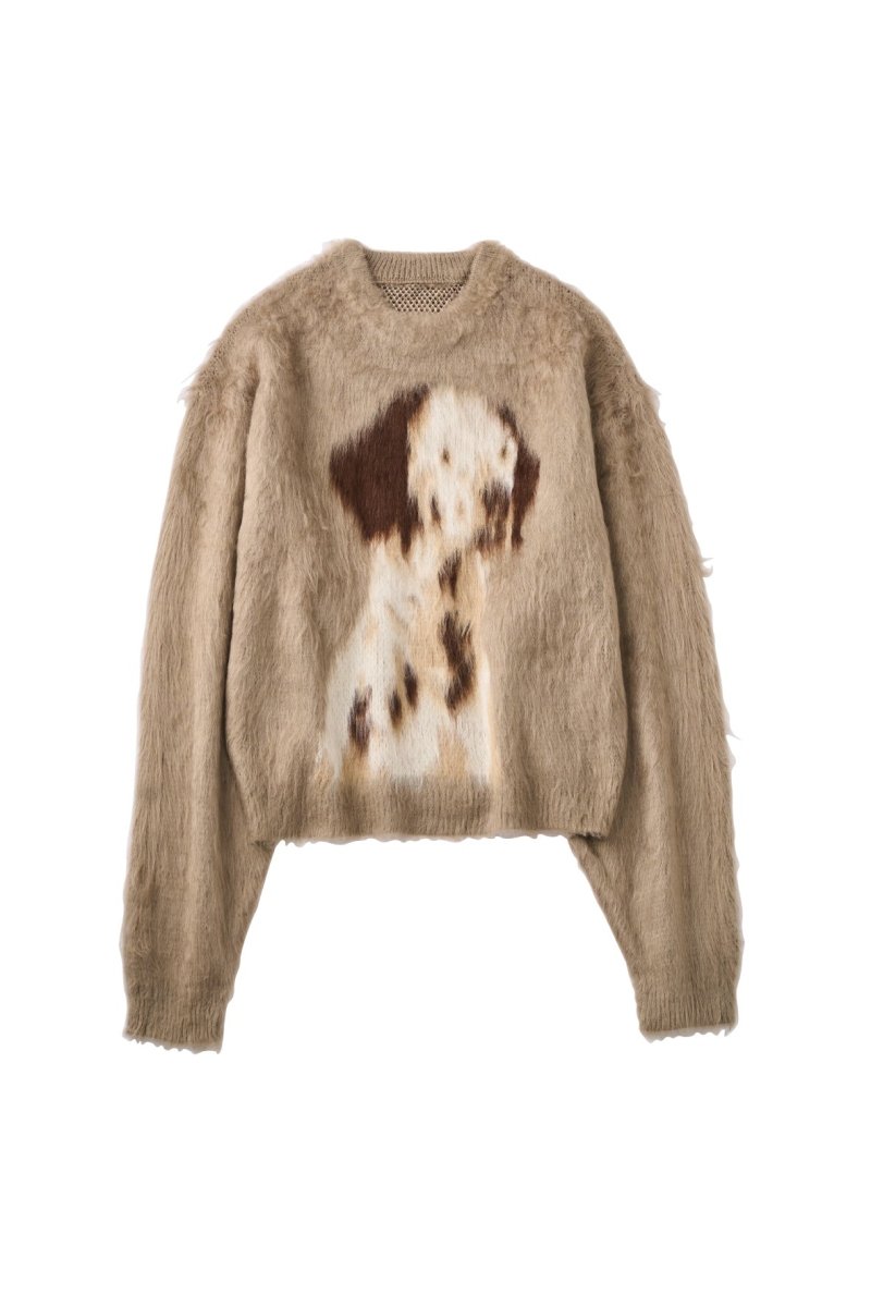dalmatian shaggy knit(unisex)/beige - KNUTH MARF