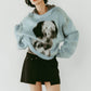 dalmatian shaggy knit(unisex)/blue - KNUTH MARF