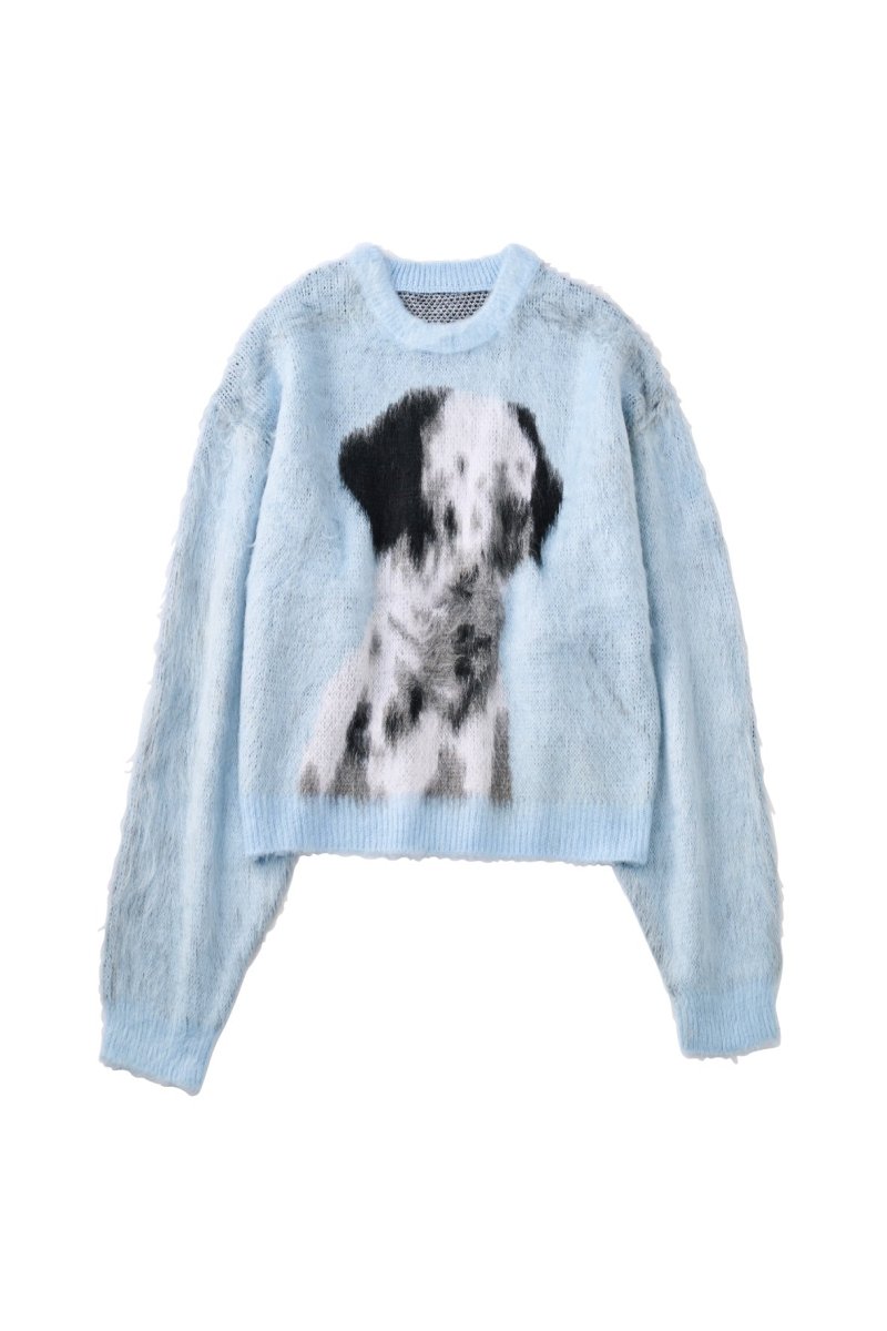 dalmatian shaggy knit(unisex)/blue - KNUTH MARF