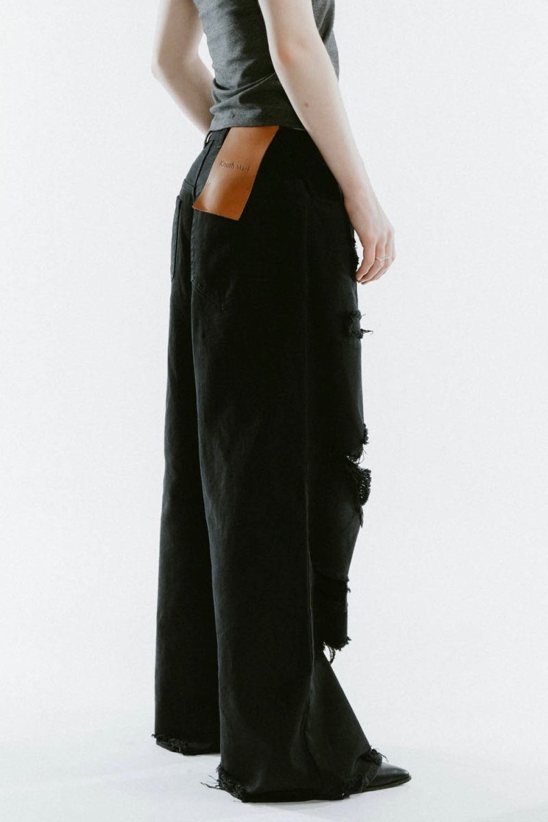 damage denim pants/blackblack - KNUTH MARF