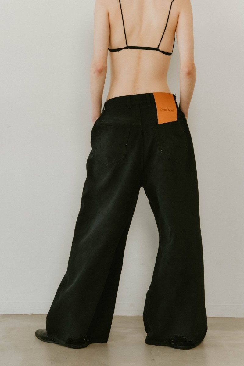 damage denim pants/blackblack - KNUTH MARF