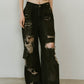 damage denim pants/blackwhite - KNUTH MARF