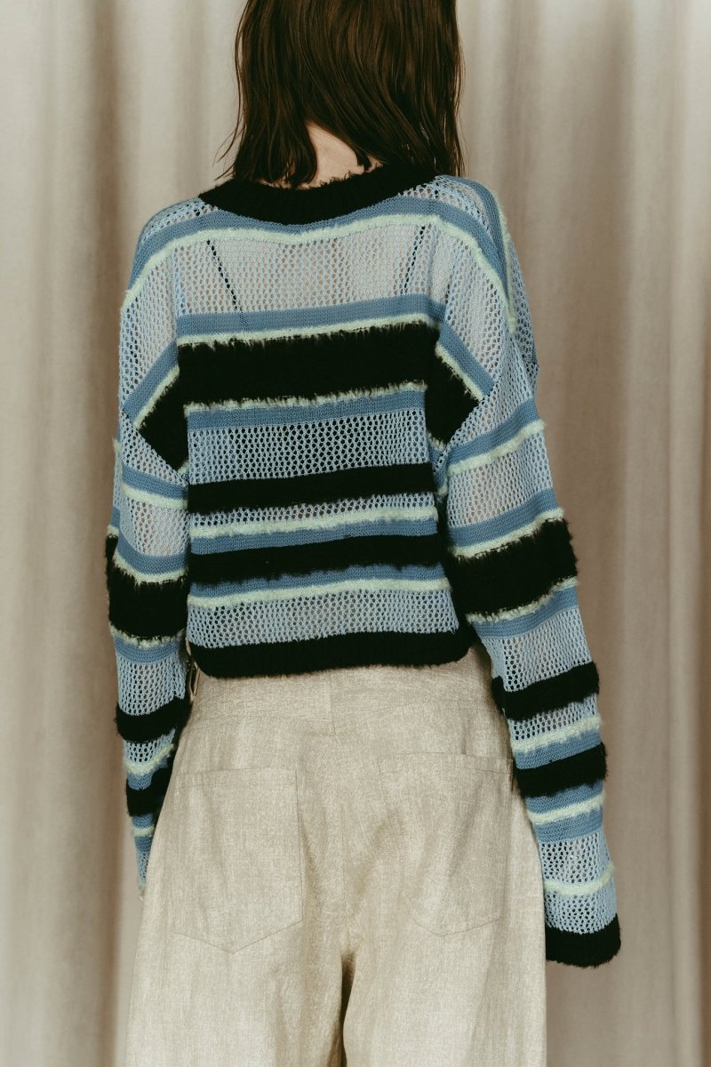 double - faced border knit/blue - KNUTH MARF