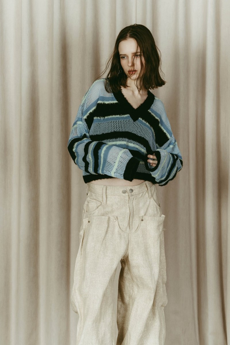 double - faced border knit/blue - KNUTH MARF