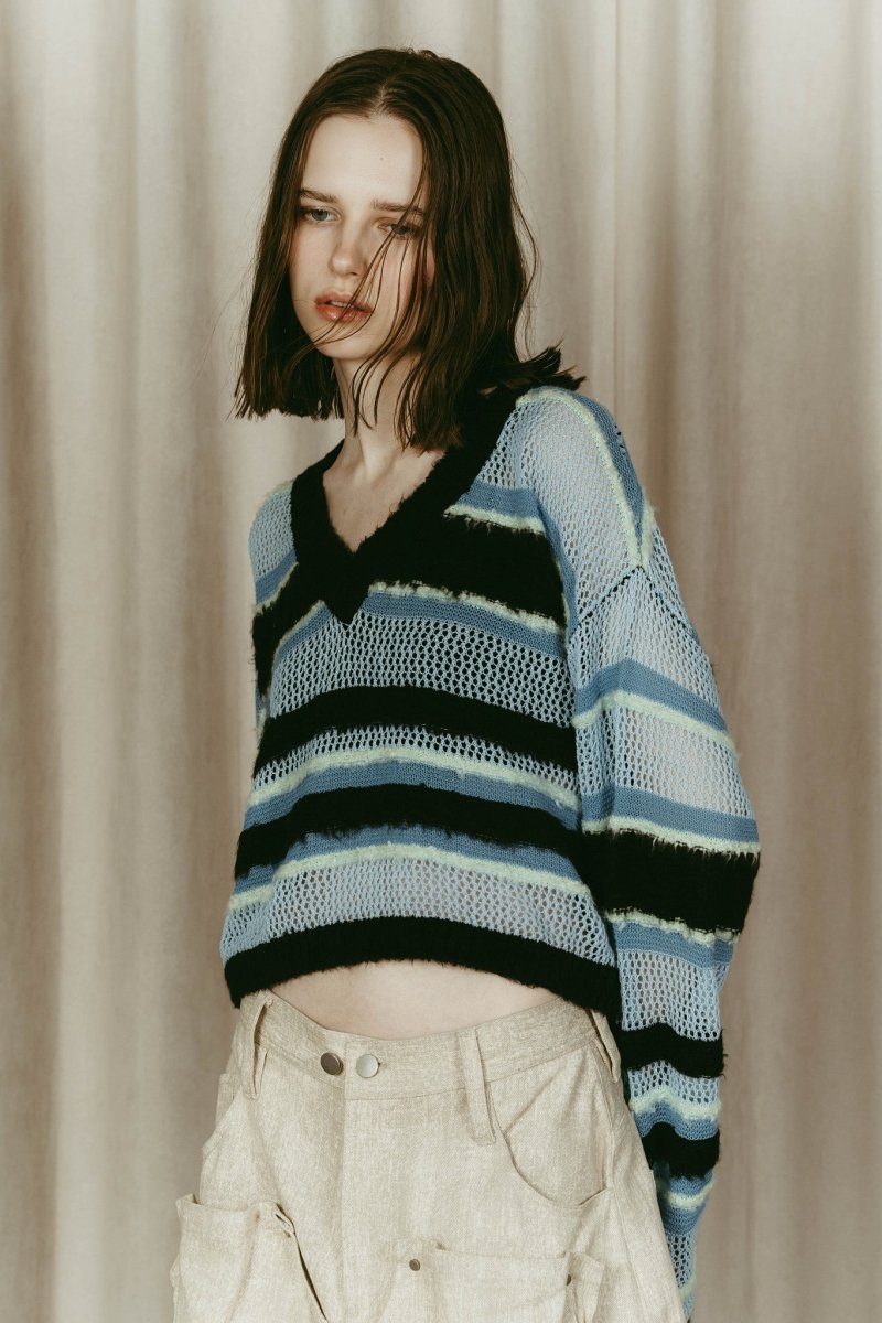 double - faced border knit/blue - KNUTH MARF