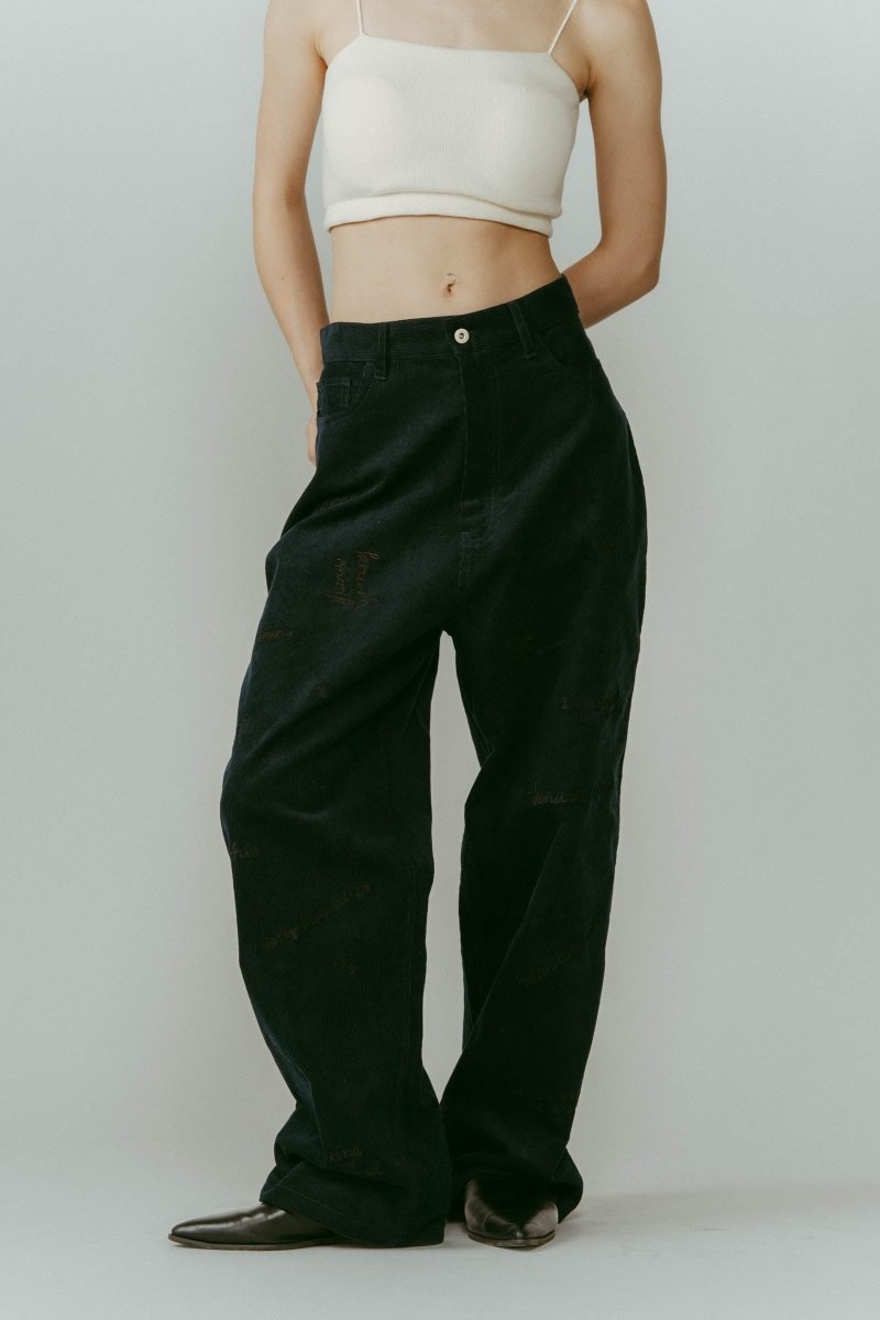 embroidered corduroy pants(unisex)/3color - KNUTH MARF
