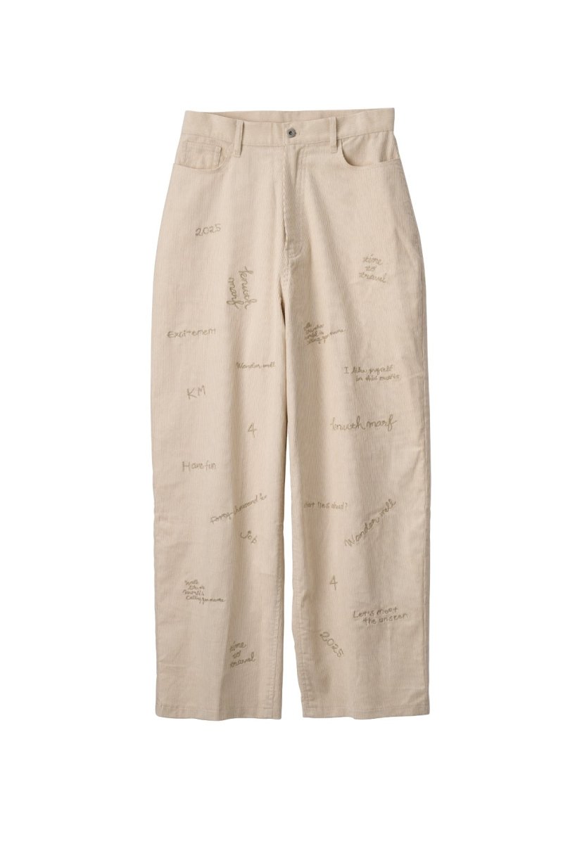 embroidered corduroy pants(unisex)/3color