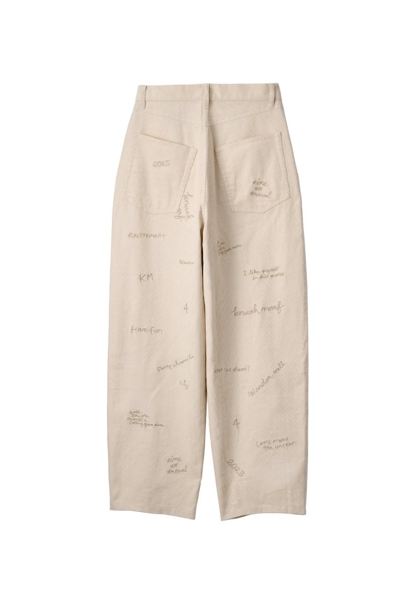 embroidered corduroy pants(unisex)/3color - KNUTH MARF