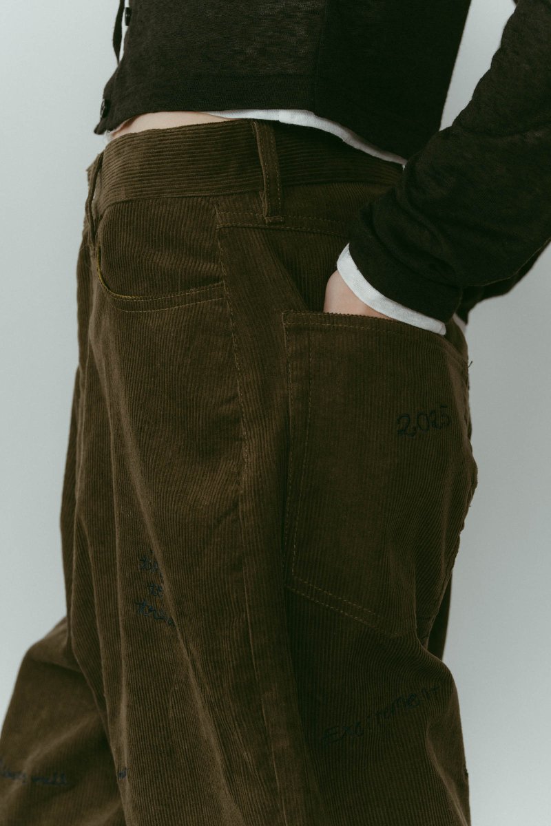 embroidered corduroy pants(unisex)/3color - KNUTH MARF