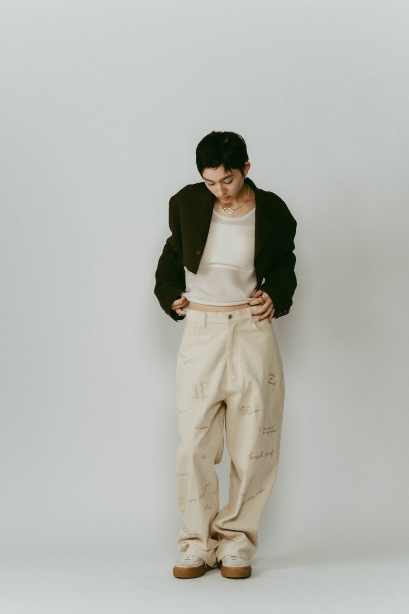 embroidered corduroy pants(unisex)/3color - KNUTH MARF