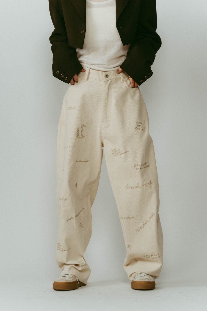 embroidered corduroy pants(unisex)/3color - KNUTH MARF