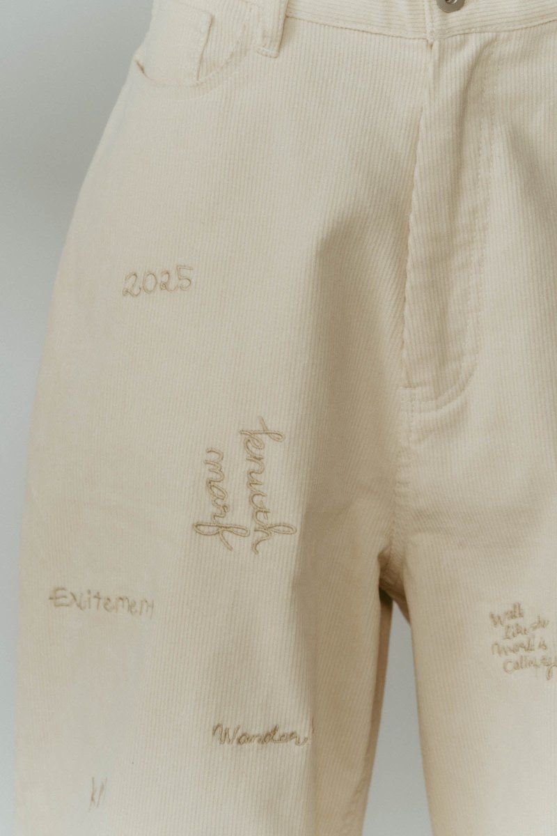 embroidered corduroy pants(unisex)/3color - KNUTH MARF