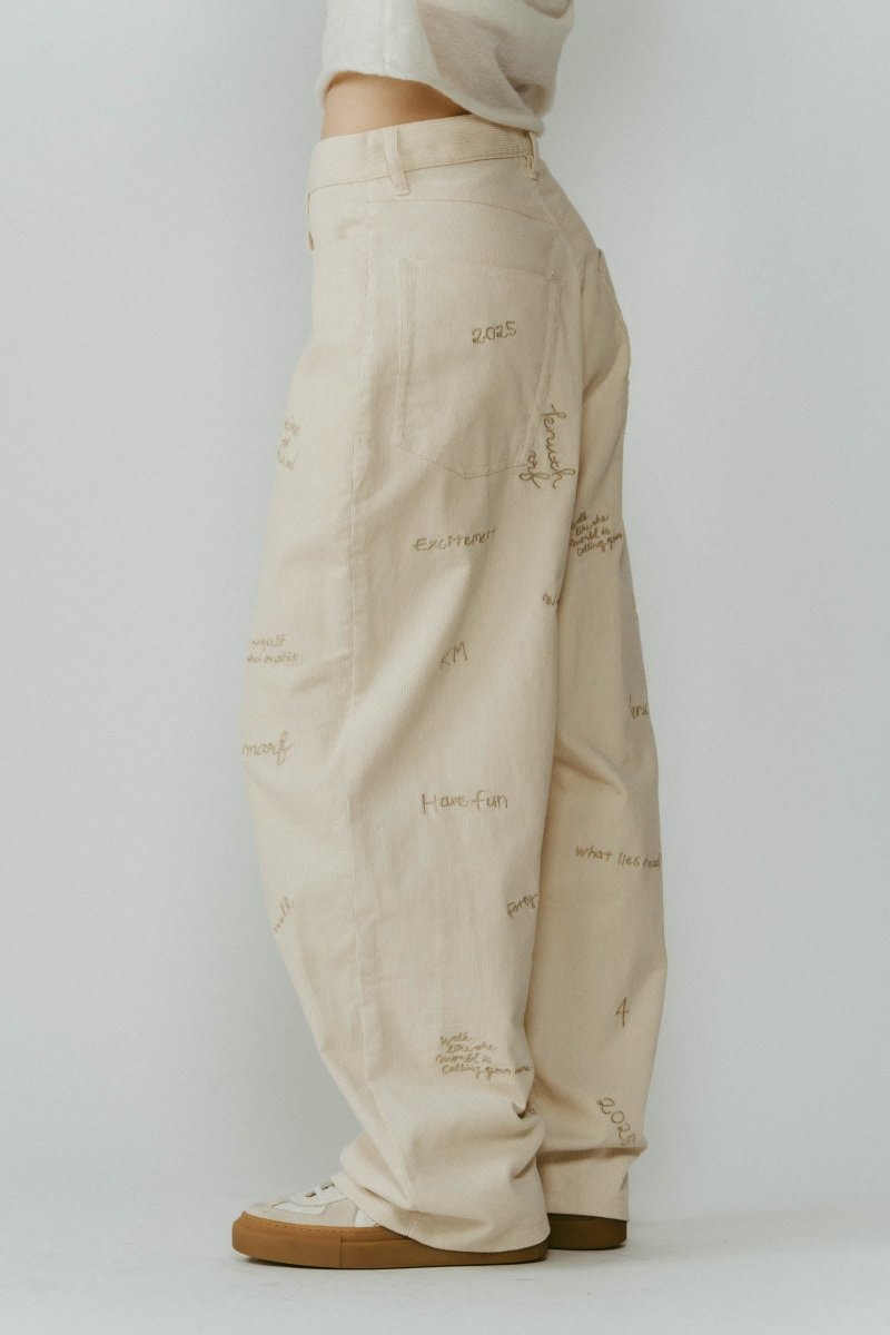 embroidered corduroy pants(unisex)/3color - KNUTH MARF