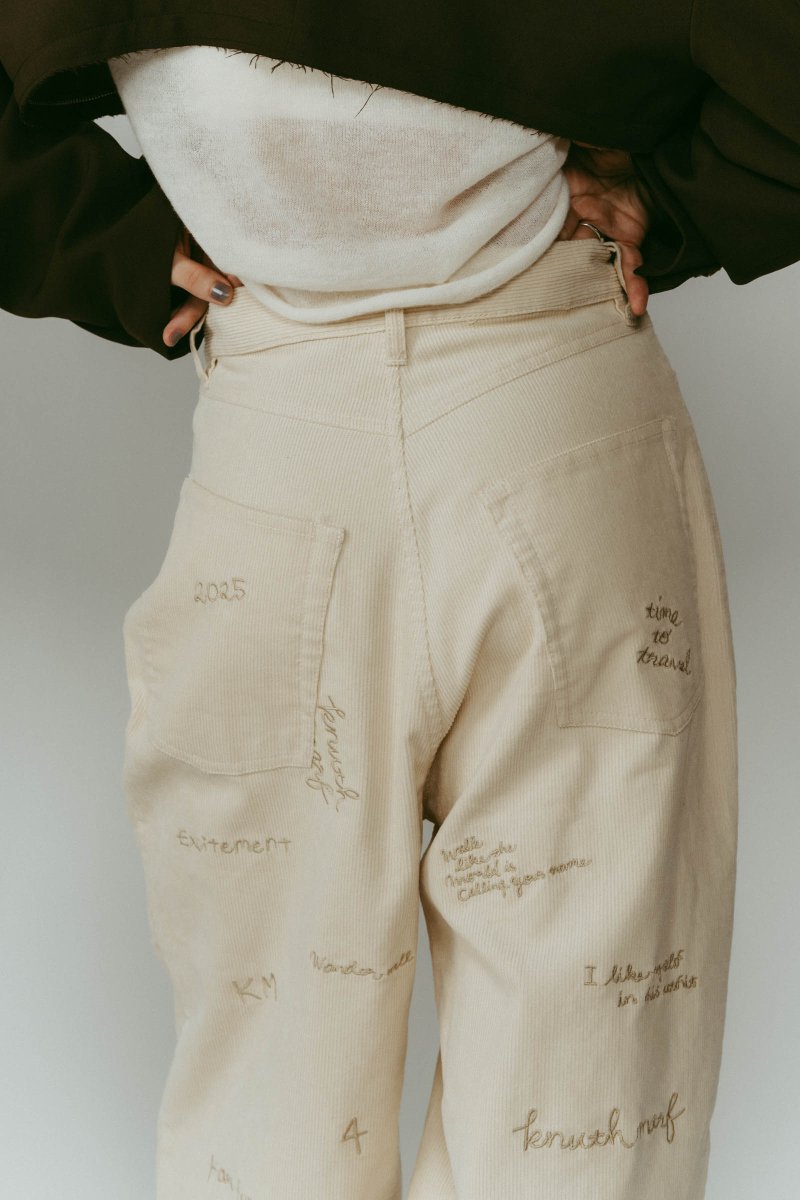 embroidered corduroy pants(unisex)/3color - KNUTH MARF