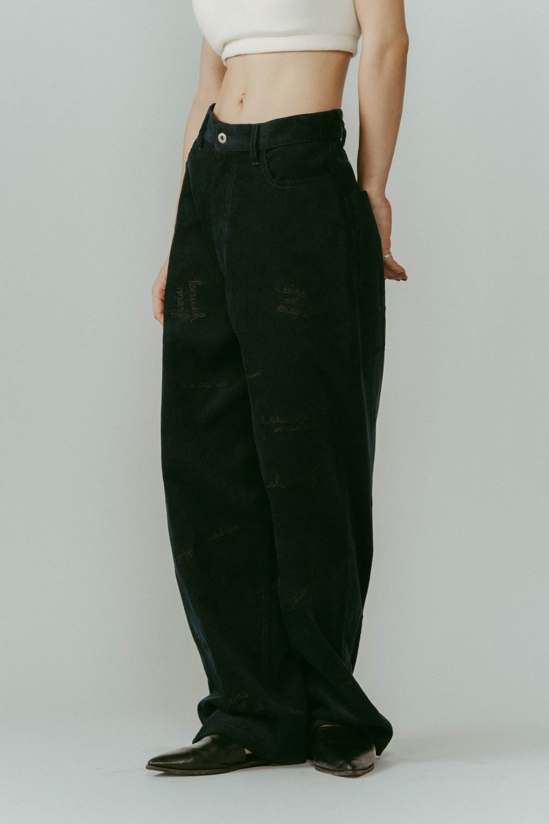 embroidered corduroy pants(unisex)/3color - KNUTH MARF