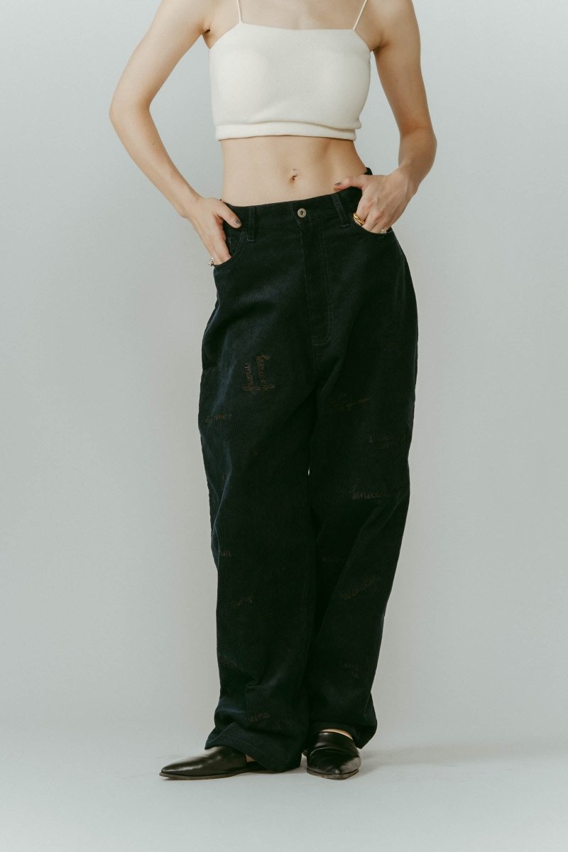 embroidered corduroy pants(unisex)/3color - KNUTH MARF