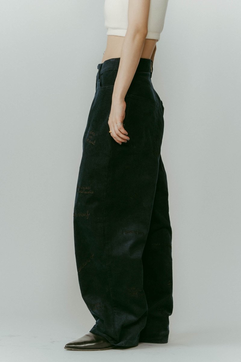 embroidered corduroy pants(unisex)/3color - KNUTH MARF