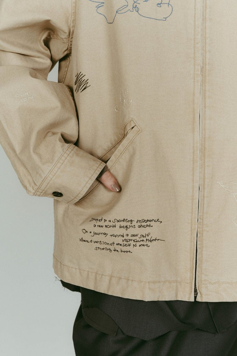 embroidered jacket(unisex)/beige - KNUTH MARF