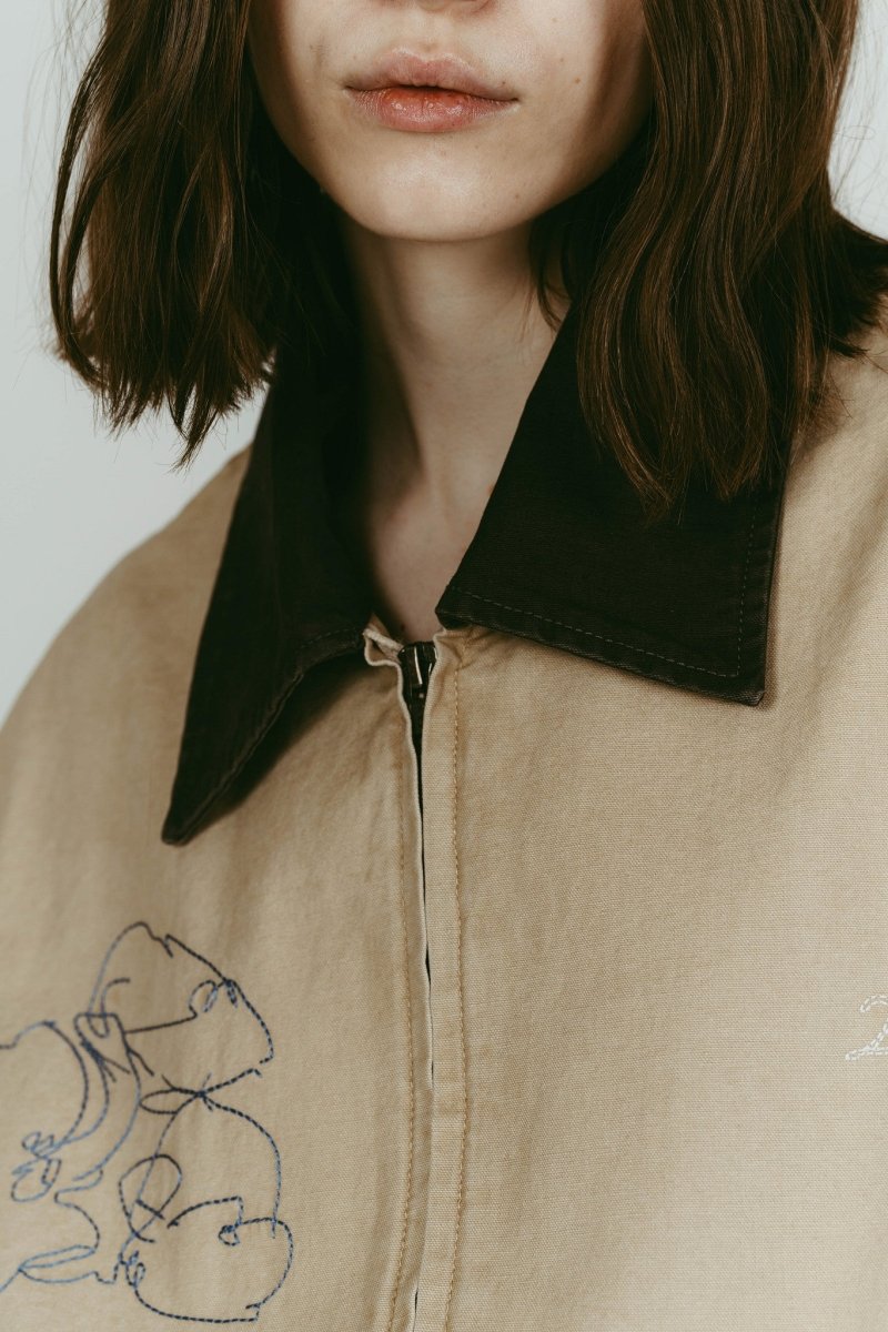 embroidered jacket(unisex)/beige - KNUTH MARF
