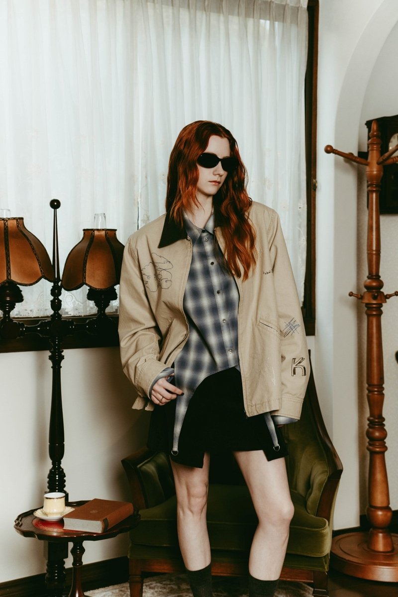 embroidered jacket(unisex)/beige - KNUTH MARF