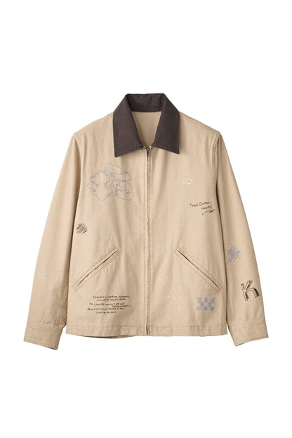 embroidered jacket(unisex)/beige - KNUTH MARF