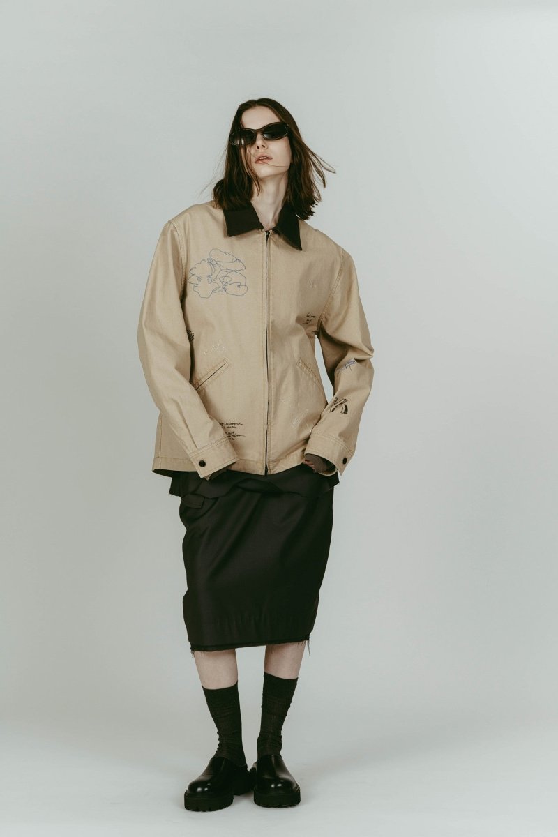 embroidered jacket(unisex)/beige - KNUTH MARF