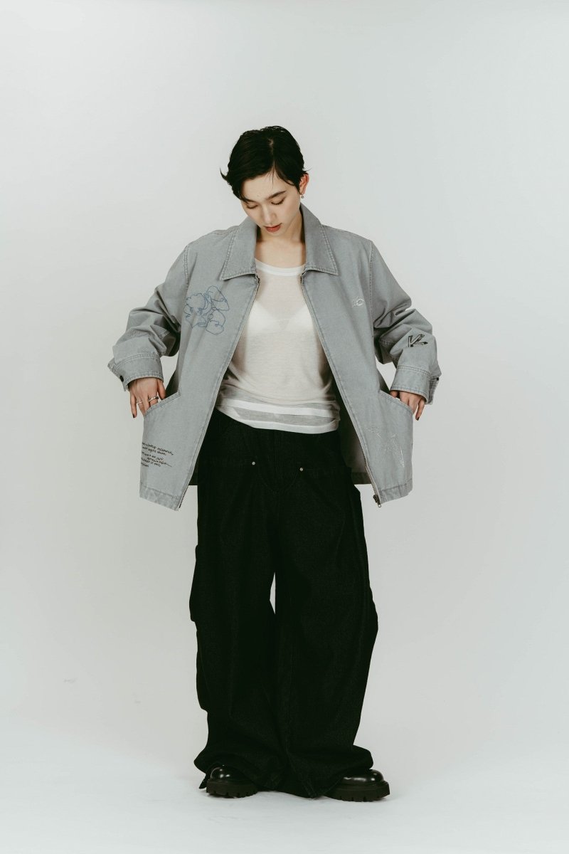 embroidered jacket(unisex)/blue | KNUTH MARF
