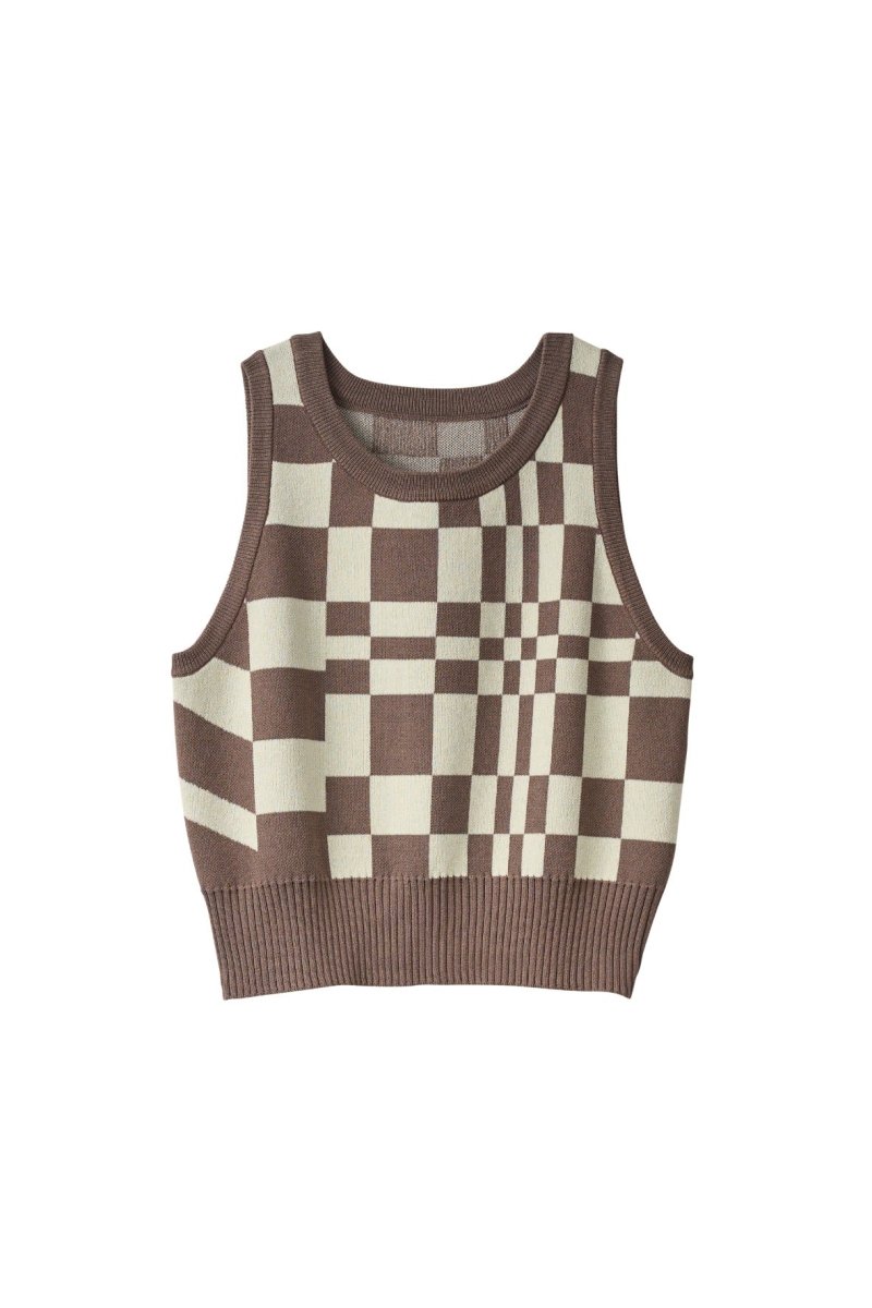 flag marble knit tank/3color