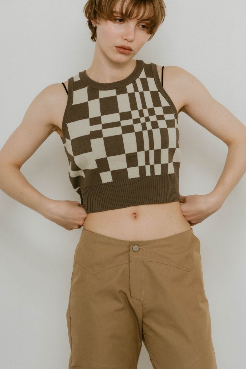 flag marble knit tank3color - KNUTH MARF