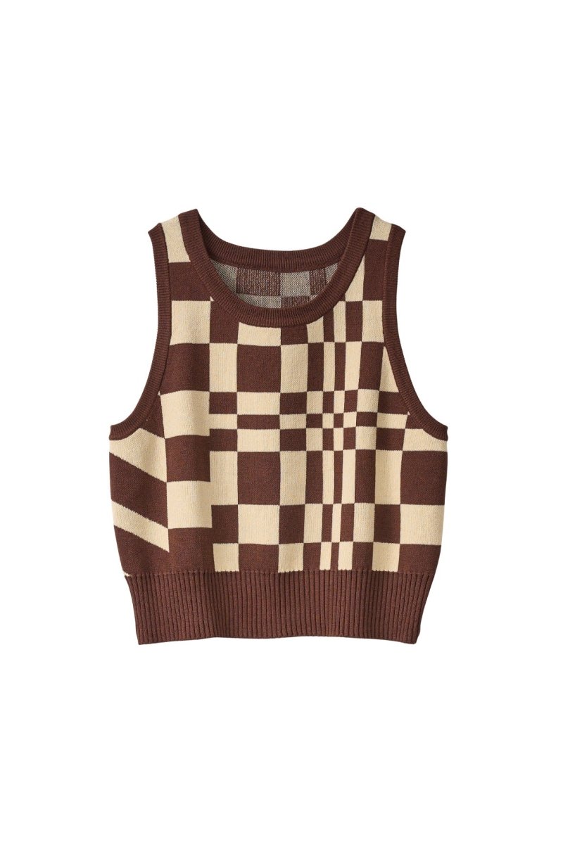flag marble knit tank/3color