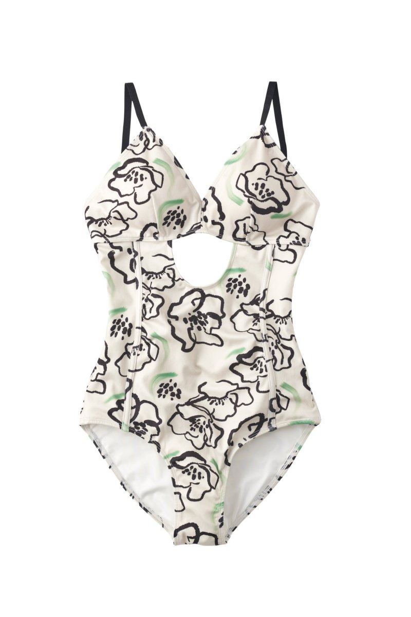 flower paint swimwear(onepiece)/2color - KNUTH MARF