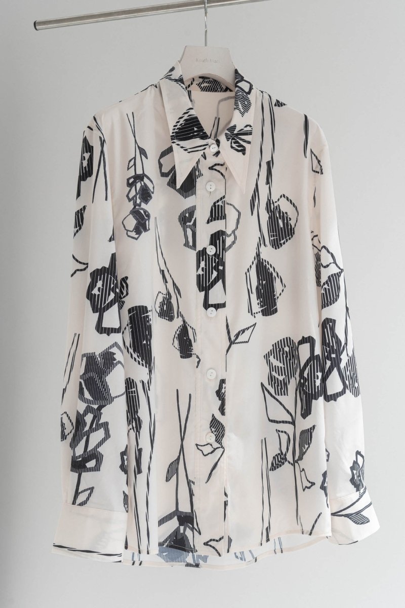 flower print pattern shirt/2color - KNUTH MARF