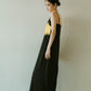 flower print satin dress/black - KNUTH MARF
